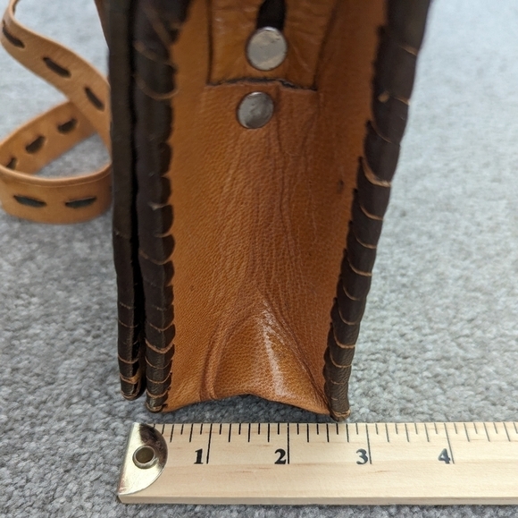 VINTAGE genuine retro leather bag embossed leather purse handbag - Picture 11 of 11